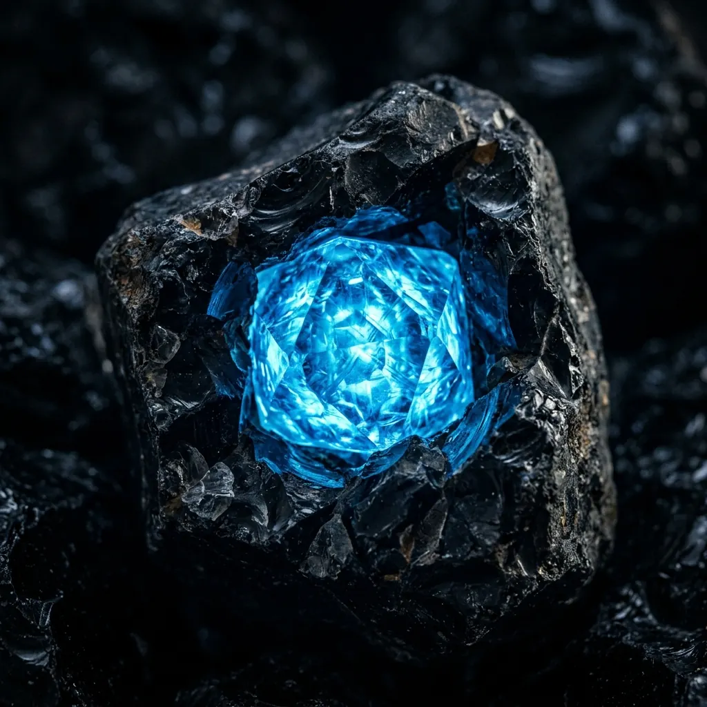 Data Crystal Encased in Obsidian