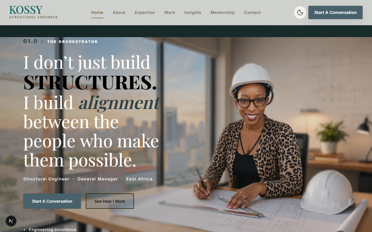 Personal website homepage — screenshot from the original project